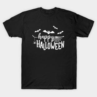Happy Halloween Spider and Bats T-Shirt
